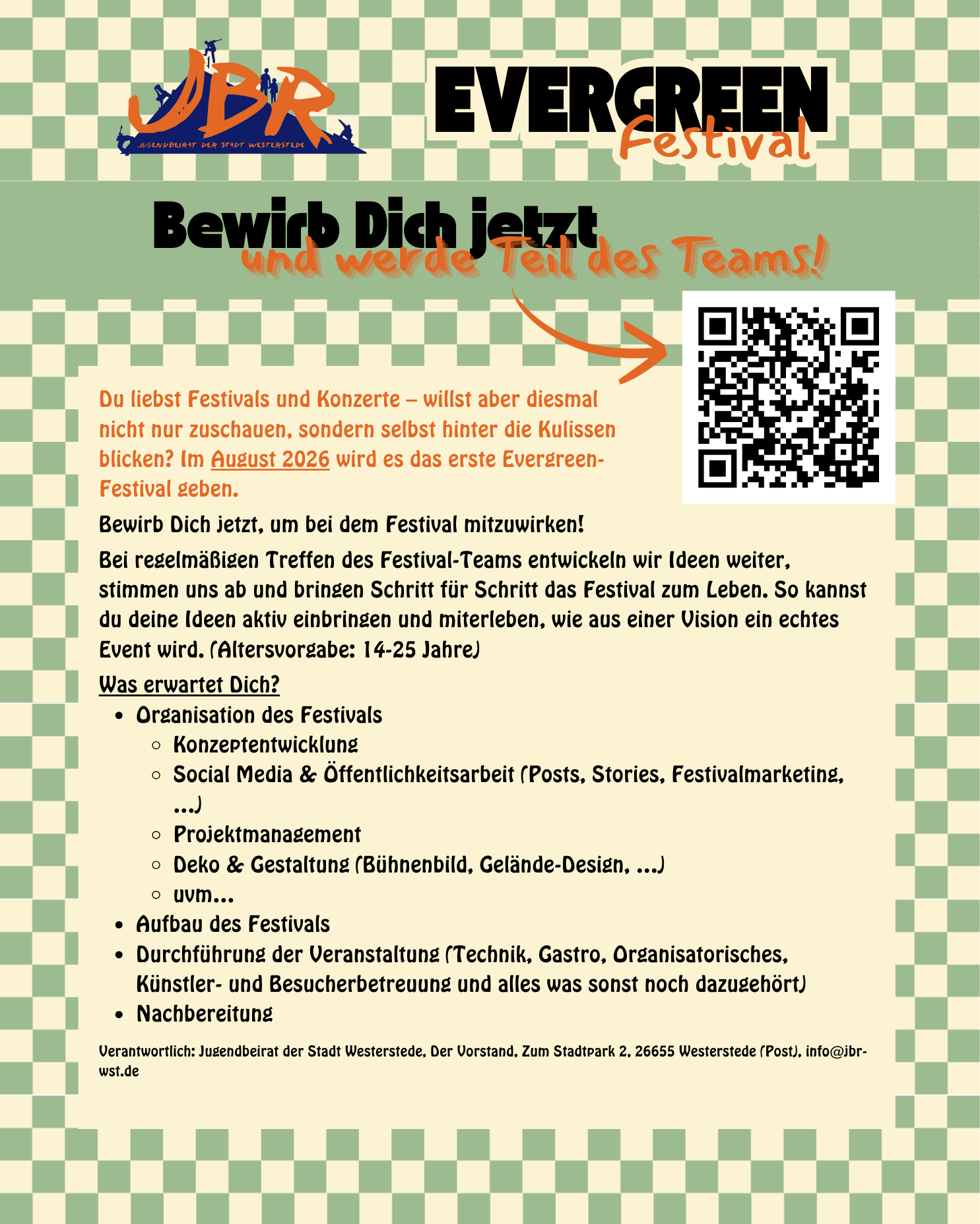 Bewirb dich jetzt: Team des Evergreen-Festivals vom Jugendbeirat Westerstede